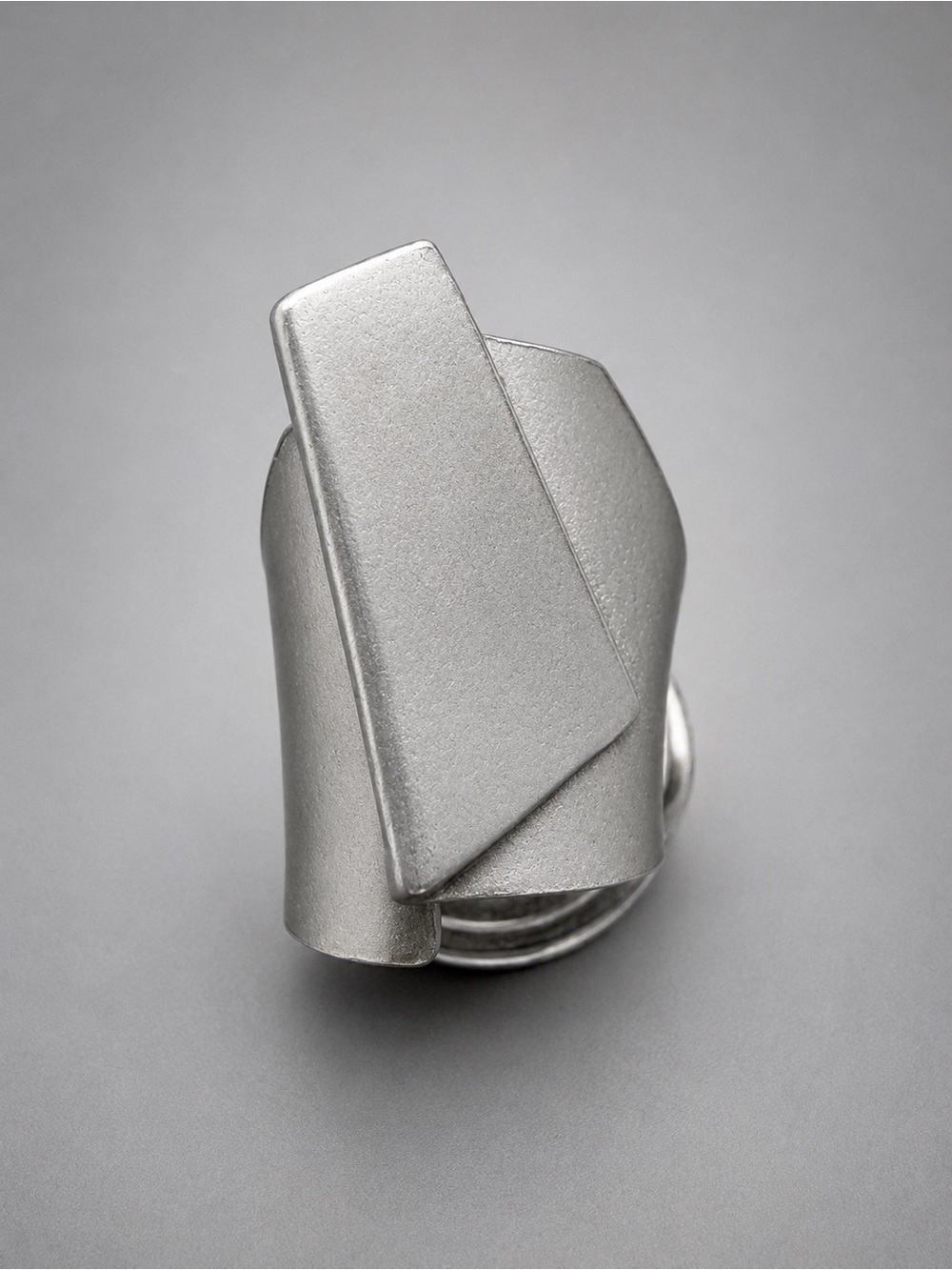Anne -Marie Chagnon Modern Sculptural Pewter ring